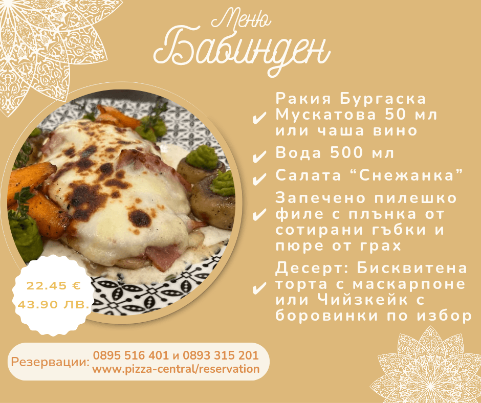 Бабинден в ресторант-пицария Централ